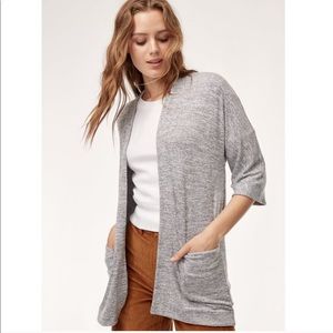 Aritzia Wilfred Free Gray Zlata Cardigan Sweater